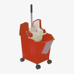 ValueX Mop Bucket With Wringer 9 Litre With Castors Red - 0907062 22749CP