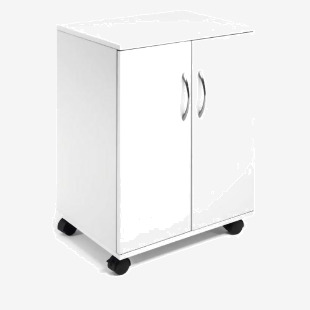 Durable Multi Function Storage Trolley 74x53cm Closed with Doors White - 311502 25220DR