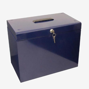 ValueX Cathedral Metal Suspension File Box A4 Blue - A4BL 14312CA