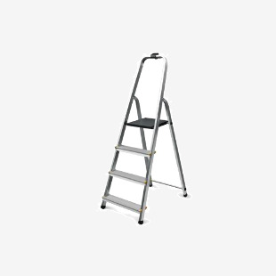 Slingsby Aluminium 4 Tread Platform Step Ladder (Platform Sits 770mm Above The Floor) 150Kg Capacity - 405006 47620SL