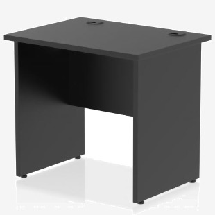 Dynamic Impulse W800 x D600 x H730mm Straight Office Desk With Cable Management Ports Panel End Leg Black Finish - I004967 46556DY