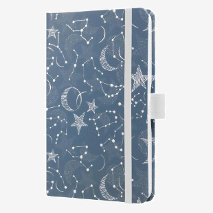 Jolie Diary 2025 Approx A6 Hardcover Matt Embossed Hot Foil Gloss Varnish Week To View 95x150x16mm Cosmic Fantasy Blue 50357SG