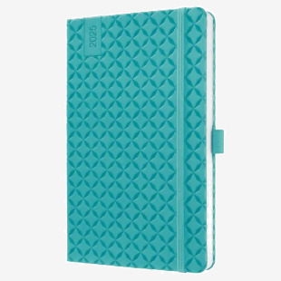 Jolie Diary 2025 Approx A5 Hardcover Thermo PU Week To View Flair 135x203x16mm Aqua Green 50308SG