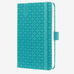 Jolie Diary 2025 Approx A6 Hardcover Thermo PU Week To View Flair 95x150x16mm Aqua Green 50301SG