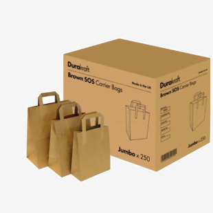 DuraKraft Medium Brown Paper Bag Pack 250s NWT2297