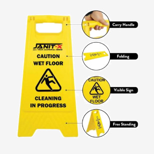 Janit-X Yellow A Frame Wet Floor Sign NWT444