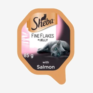 Sheba Fine Flakes Cat Tray with Salmon in Jelly 85g NWT6671