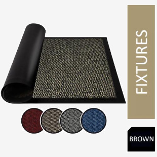 Fixtures Barrier Floor Mat 40cm x 60cm Brown NWT5972