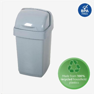 Addis Eco Grey Roll Top Bin 10 Litre NWT3694