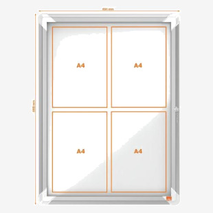 Nobo 1902577 Premium Plus External Glazed Case Magnetic 4 x A4 31262J