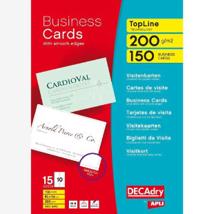 DECAdry TopLine Business Card Straight Corner 85x54mm 10 Per Sheet 200gsm White (Pack 150) - OCC3342 74456PL