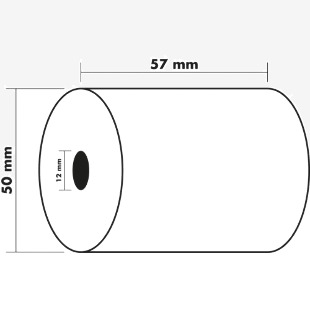 Exacompta Thermal Credit Card Roll BPA Free 1 Ply 55gsm 57x50x12mm 28m White (Pack 10) - 40344E 73935EX