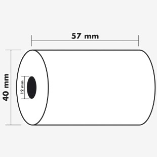 Exacompta Thermal Credit Card Roll BPA Free 1 Ply 55gsm 57x40x12mm 18m White (Pack 10) - 40339E 69259EX