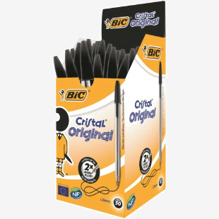 Bic Cristal Ballpoint Pen 1.0mm Tip 0.32mm Line Black (Pack 50) - 8373632 68632BC