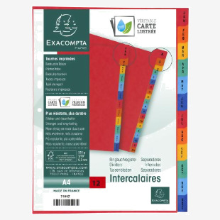 Exacompta Index Jan-Dec A4 225gsm Pressboard Assorted Colours - 3109Z 67043EX