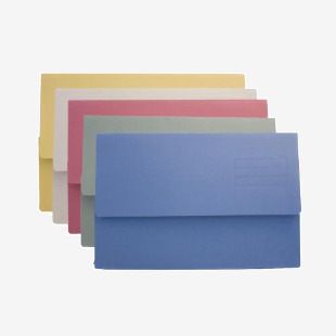 Exacompta Document Wallet Manilla Foolscap Half Flap 250gsm Assorted (Pack 50) - DW250-ASTZ 66798EX