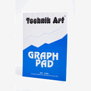 Technik Art A4 Graph Pad 5mm Quadrille 70gsm 40 Sheets WhiteBlue Grided Paper XPG6Z 66770EX