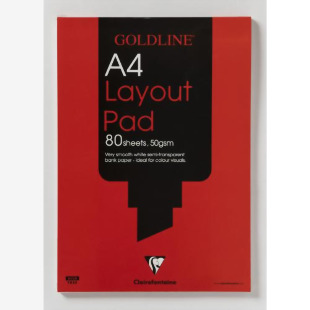 Clairefontaine Goldline A4 Layout Pad Bank Paper 50gsm 40 Pages White Paper GPL1A4Z 65664EX