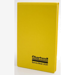 Chartwell Survey Field Book Weather Resistant 130x205mm Plain with 2 Red Centre Lines 160 Pages Yellow 2026Z 65230EX