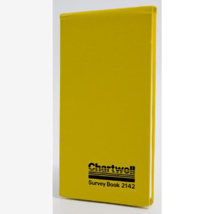 Chartwell Survey Dimension Book Weather Resistant 106x205mm Lined Numbered 1 Up Each Opening 160 Pages Yellow 2142Z 65216EX