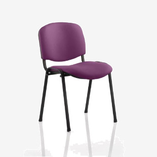 Dynamic ISO Stacking Chair Bespoke Tansy Purple Fabric Black Frame - KCUP0312 52506DY