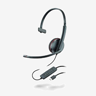 HP Poly Blackwire 3210 Monaural Bulk Office USB-C Wired Headset 8PO80S09A6