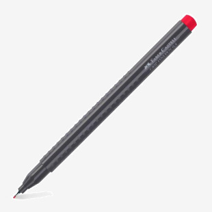 Faber-Castell Fibre-Tip Grip Pen 0.4mm Tip Alizarin Crimson 56% Recycled Plastic (Pack 10) - 151626 49083SQ