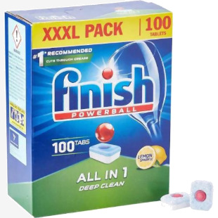 Finish Powerball All-in-one Dishwasher Tablets Lemon + 3 Free Ultimate Plus Tablets (Pack 100 + 3 Free ) - 3293852 29938RH