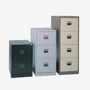 Steel 2 drawer contract filing cabinet 711mm high - goose grey DCF2G