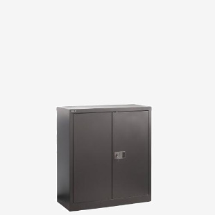 Steel contract cupboard with 1 shelf 1000mm high - goose grey DSC40G