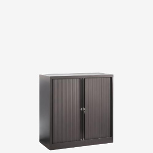 Bisley systems storage low tambour cupboard 1000mm high - black DST40K