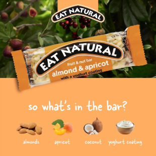 Eat Natural Almond Apricot & Yoghurt Fruit & Nut Gluten Free Bar 40g (Pack 12 x 40g) - 0401377 53283CP