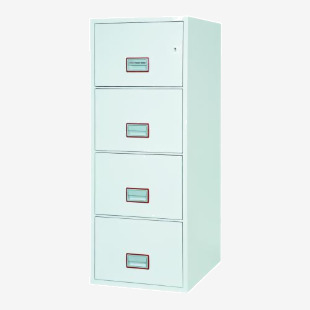 Phoenix Vertical Fire File 4 Drawer Filing Cabinet Key Lock White FS2254K 57800PH