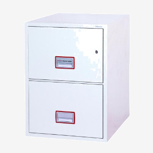 Phoenix Vertical Fire File 2 Drawer Filing Cabinet Key Lock White FS2252K 57793PH