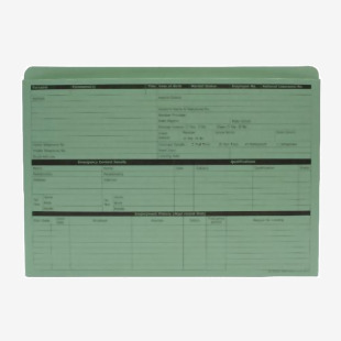 ValueX Pre-Printed Personnel Wallet Manilla 332x238mm 270gsm Green (Pack 50) PWG01 57114CF