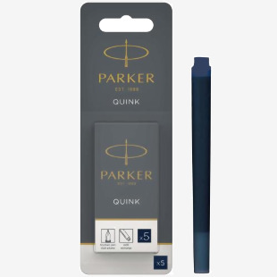 Parker Quink Ink Refill Cartridge for Fountain Pens BlueBlack (Pack 5) - 1950404 56575NR