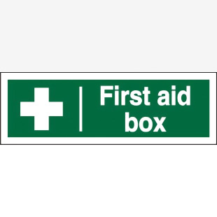 Seco First Aid Box Self Adhesive Vinyl Sign 300x100mm - SP058SAV-300X100 56209SS