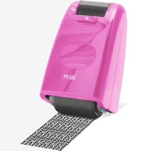 Plus By Pentel Guard Your ID Camouflage Roller Stamp Pink With Black Ink 38093 54039PE