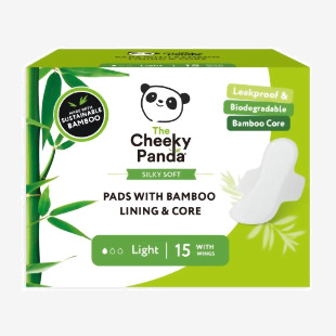 Cheeky Panda FSC Sanitary Pads With Bamboo Lining & Core Light (Pack 15) - SPADS240MM 56713CY