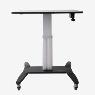 StarTech Mobile Standing Desk - Portable Sit Stand Ergonomic Height Adjustable Cart on Wheels 8ST10186423