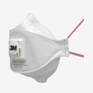 3M Aura Flat-Fold Particulate Respirator FFP3V 9332+ (Pack 10) - 3M9332PLUS 54683BE