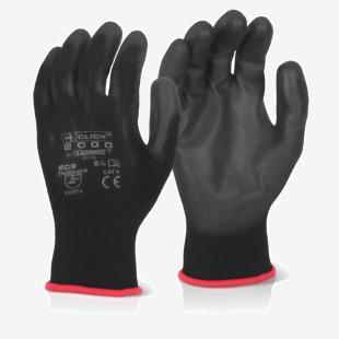 Beeswift PU Coated Glove Black Large (Pack 10 Pairs) - EC9NBLL 55208BE