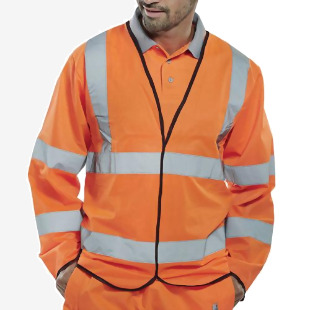 Beeswift High Visibility Long Sleeve Jerkin Orange M BSW23054