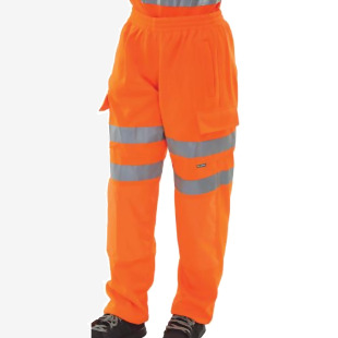 Beeswift High Visibility Fleece Jogging Bottoms Orange M BSW19523