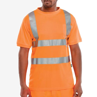 Beeswift Crew Neck High Visibility T-Shirt Orange S BSW33446