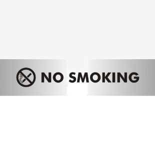 SECO Sliding Sign NO SMOKING Reversed Printed Acrylic Door Sign Brushed Aluminium Composite 190 x 45mm - BAC114 28622SS