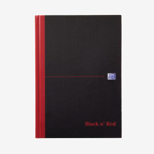 Black n Red Casebound Hardback A5 Notebook Single Cash 192 Pages 100080414 19979HB