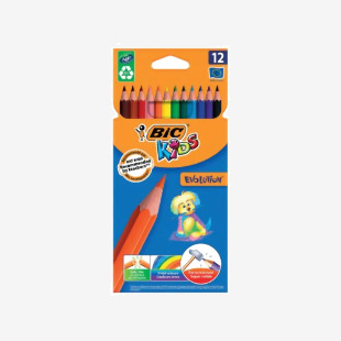 Bic Kids Evolution Ecolutions Colouring Pencils Assorted (Pack of 12) 829029 CN06096