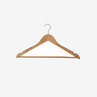 Alba Wooden Coat Hanger with Bar (Pack 25) PMBASIC BO 11157AL