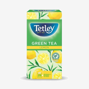 Tetley Green Tea With Lemon Tea Bags Individually Wrapped and Enveloped (Pack 25) - 0403053 39512NT